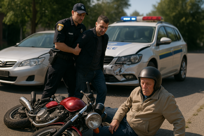 У Яворові поліцейські затримали нетверезого водія, який здійснив зіткнення з мотоциклом, яким керував літній іноземець